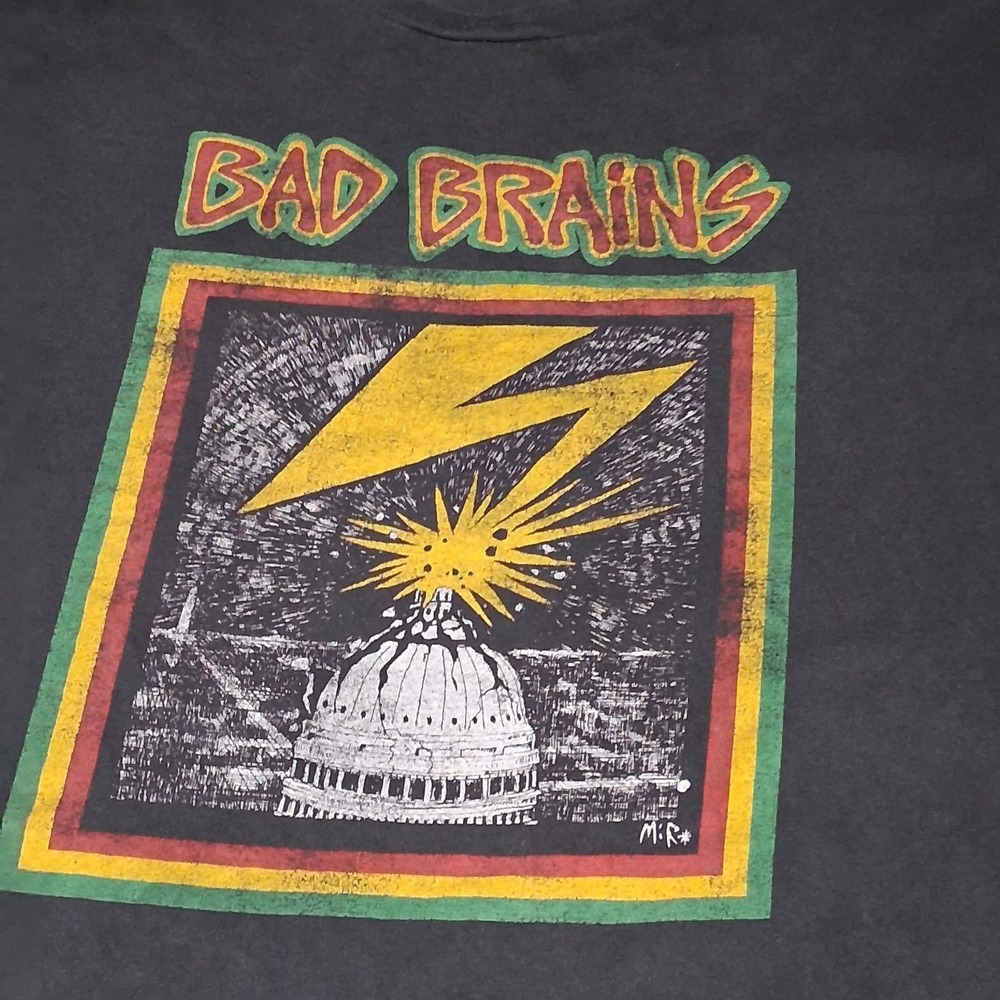 Bad Brains Vintage Graphic T-Shirt Faded Black Punk Rock Band Tee 2XL Hardcore - Picture 4 of 7